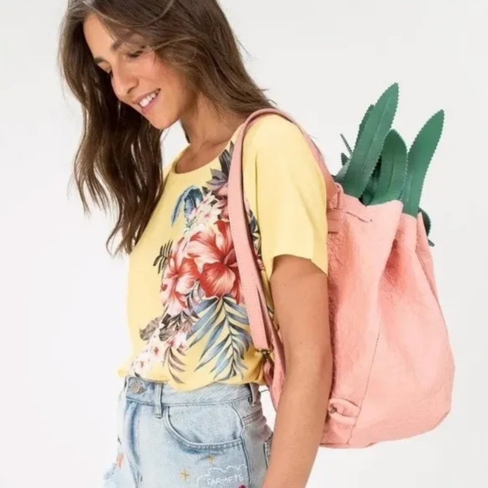 Rare EUC Farm Rio Leather Pineapple Backpack!